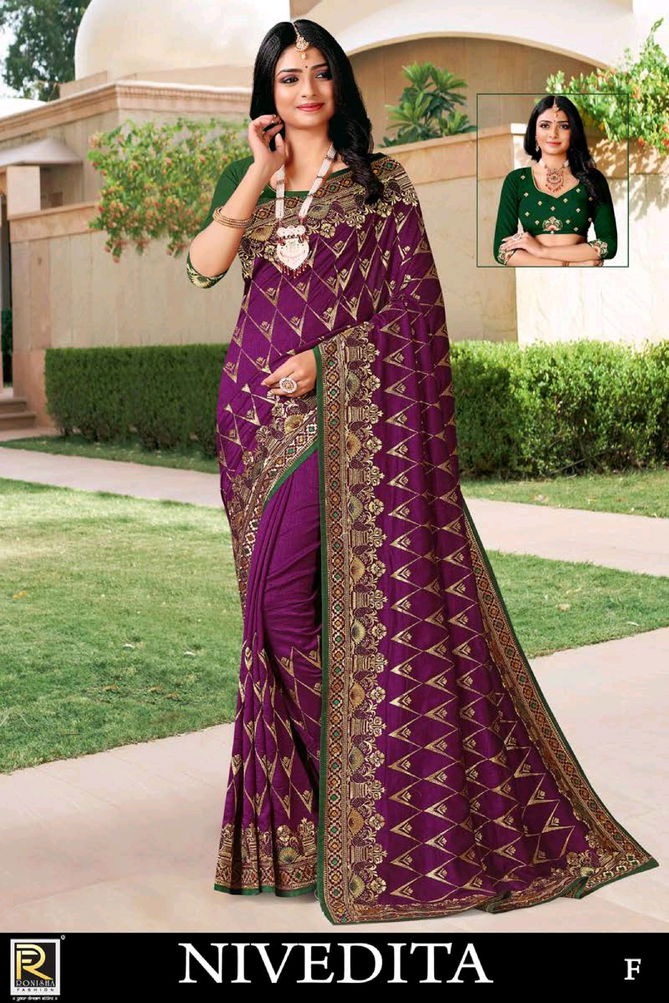 Ronisha Nivedita Designer Wholesale Wedding Wear Saree Catalog
